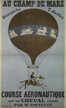 Ascension équestre de Jean-Eugène Poitevin to Champ de Mars, the 7th of July 1850, 1850. Creator: Unknown artist