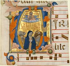 Ascension in an Initial V, ca. 1342-50. Creator: Niccolò di ser Sozzo