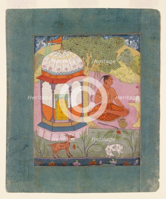 Ascetic in a landscape, illustrating the musical mode Bangali Ragini, c1675. Artist: Unknown.