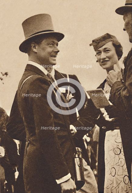 'Ascot, June, 1935 - King Edward, then Prince of Wales, with Mrs. Simpson', 1937. Artist: Unknown.