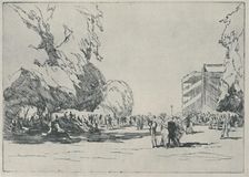 Ascot - The Paddock, 1914 (1920). Artist: Claude Allin Shepperson