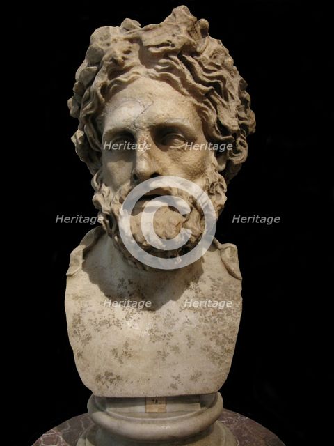 Asclepius, god of medicine and healing. (Roman copy of Greek statue by Phyromachos), 2th century BC. Artist: Art of Ancient Rome, Classical sculpture  