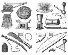 Ashantee implements, 1873. Creator: Unknown