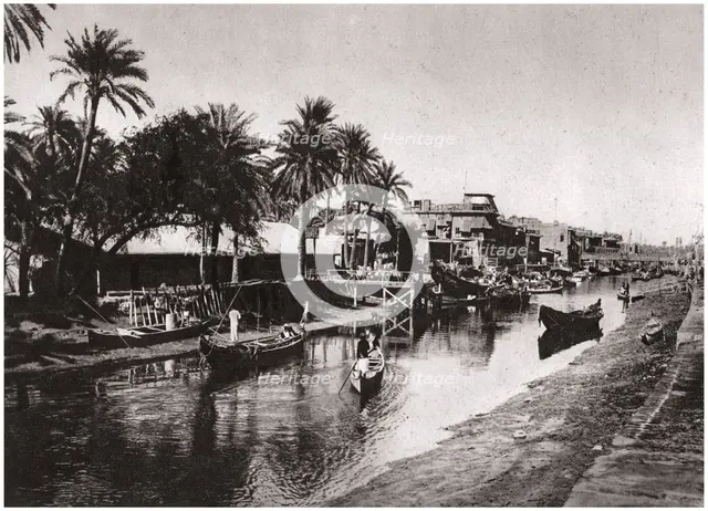 Ashar Creek leading to the Shatt al-Arab, Basra, Iraq, 1925.Artist: A Kerim