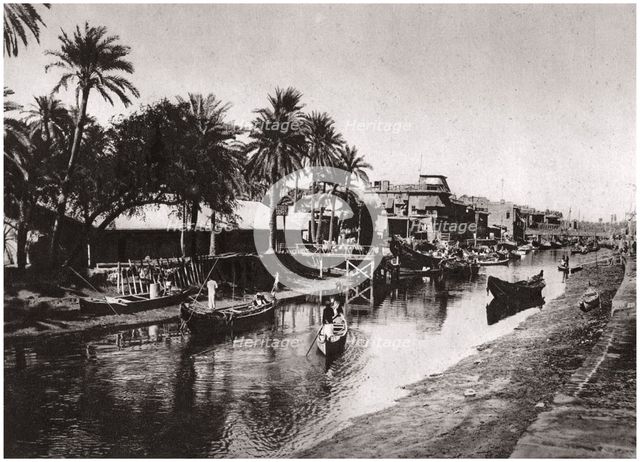 Ashar Creek leading to the Shatt al-Arab, Basra, Iraq, 1925.Artist: A Kerim