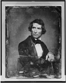 Asher Brown Durand, half-length portrait, three-quarters to the right..., between 1845 and 1850. Creator: Mathew Brady