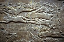 Ashurbanipal at the Battle of Til-Tuba, 650-620 BC. Artist: Assyrian Art