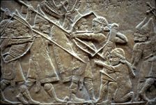 Ashurbanipal at the Battle of Til-Tuba, 650-620 BC. Artist: Assyrian Art