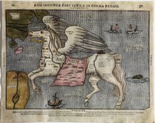 Asia Secunda Pars Terrae in Forma Pegasi (Asia in the Form of Pegasus). Artist: Bünting, Heinrich (1545-1606)