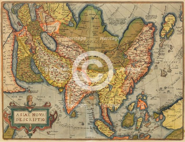 Asiae Nova Descriptio. From Theatrum Orbis Terrarum, 1572. Creator: Ortelius, Abraham (1527-1598).