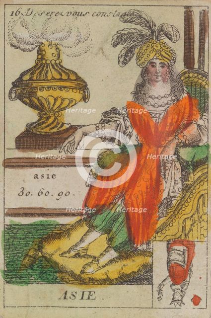 Asie from Playing Cards (for Quartets) 'Costumes des Peuples Étrangers', 1700-1799. Creator: Anon.