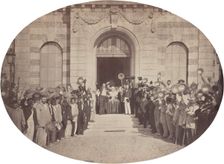 Asile Impérial de Vincennes: le 15 Août, le Salut à l'Empereur, 1859. Creator: Charles Nègre