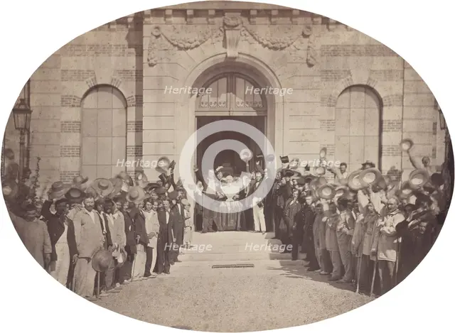 Asile Impérial de Vincennes: le 15 Août, le Salut à l'Empereur, 1859. Creator: Charles Nègre.