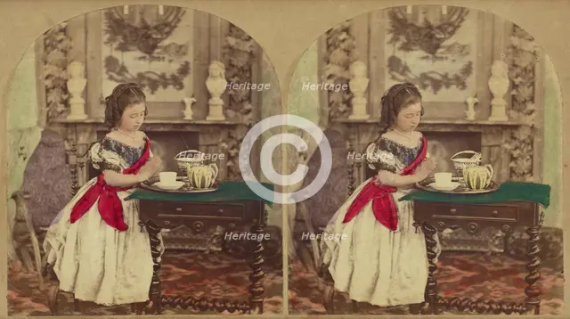 Asking a Blessing, about 1868. Creator: London Stereoscopic & Photographic Co.