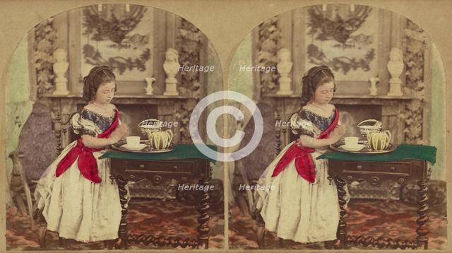 Asking a Blessing, about 1868. Creator: London Stereoscopic & Photographic Co.