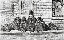 Asleep in the Streets 1872. Creator: Gustave Doré