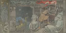 Asmund at the Gate in the Mountain, Between 1902 and 1904. Creator: Gerhard Munthe