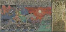 Asmund and the Princess riding Home, Between 1902 and 1904. Creator: Gerhard Munthe