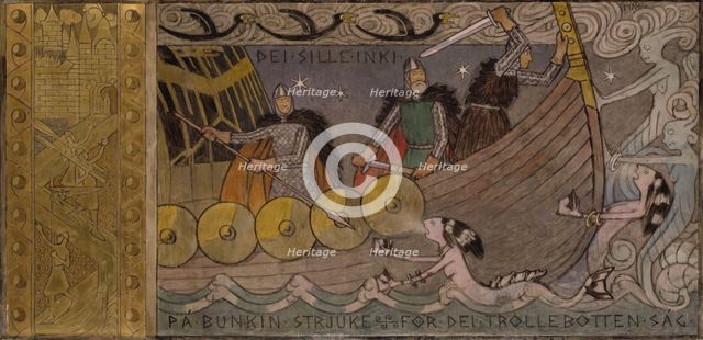 Asmund and his Brothers on the Sea, Between 1902 and 1904. Creator: Gerhard Munthe.