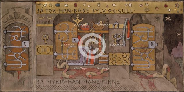 Asmund bringing Home Silver and Gold, 1902-1904. Creator: Gerhard Munthe.