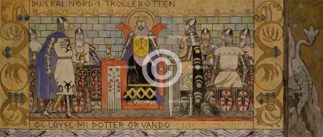 Asmund in the King's Hall, probably 1902-1904. Creator: Gerhard Munthe.