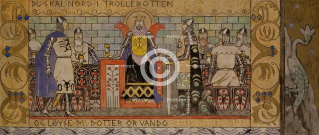 Asmund in the King's Hall, probably 1902-1904. Creator: Gerhard Munthe.