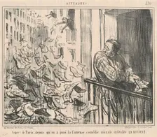 Aspect de Paris, depuis qu'on a joue..., 19th century. Creator: Honore Daumier