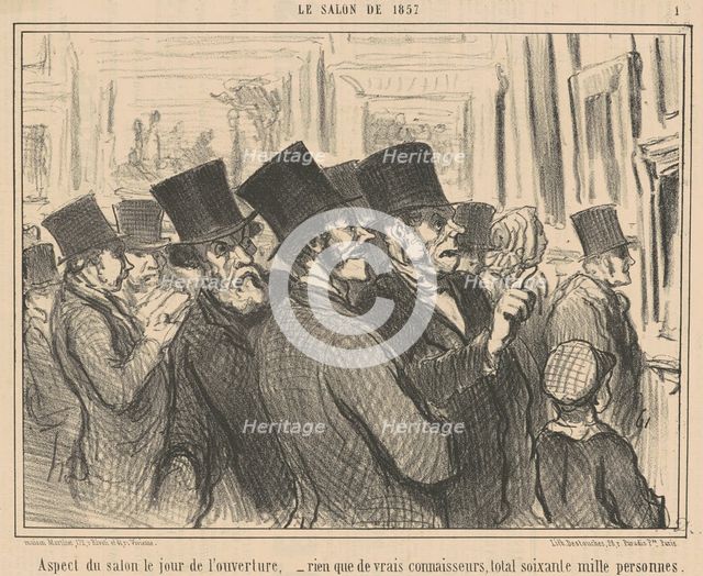 Aspect de salon le jour de l'ouverture ..., 19th century. Creator: Honore Daumier.