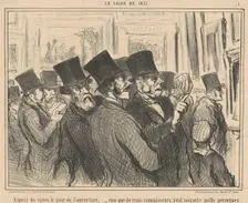 Aspect de salon le jour de l'ouverture ..., 19th century. Creator: Honore Daumier