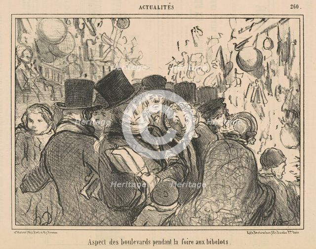 Aspect des boulevards pendant la foire aux bibelots, 19th century. Creator: Honore Daumier.