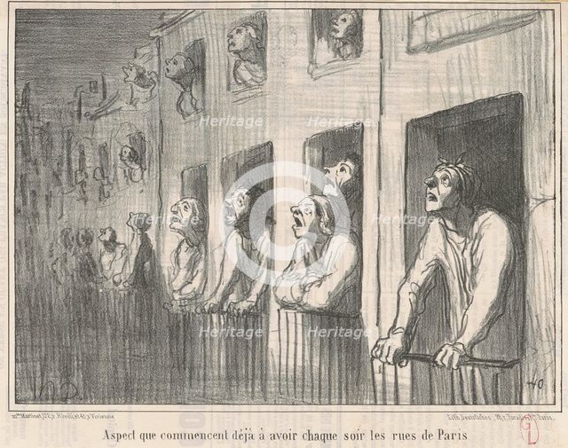Aspect que commencent déjà à avoir chaque soir les rues de Paris, 1857. Creator: Honore Daumier.