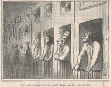 Aspect que commencent déjà à avoir chaque soir les rues de Paris, 1857. Creator: Honore Daumier