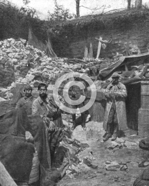 'Aspects du champ de bataille de Verdun; Poste de commandement d'une brigade qui prit part..., 1916. Creator: Unknown.