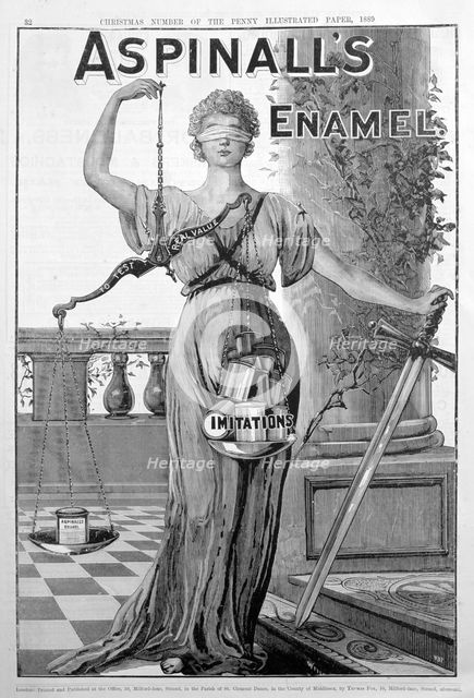 Aspinall's Enamel advertisement, 1889. Artist: Unknown