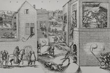 Assassination attempt of Gaspar de Coligny, (1519-1572) by means of an attack on 22 Aug 1572 (1877). Creator: Unknown
