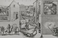 Assassination attempt of Gaspar de Coligny, (1519-1572) by means of an attack on 22 Aug 1572 (1877). Creator: Unknown