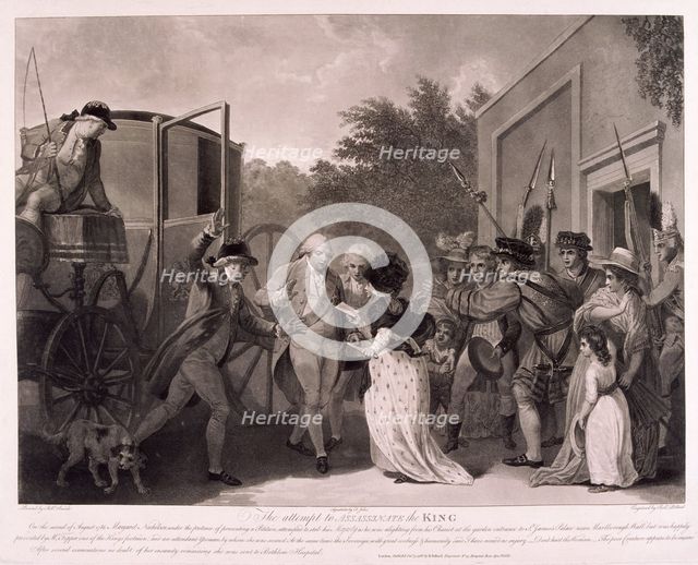 Assassination attempt on King George III, 1786. Artist: Francis Jukes