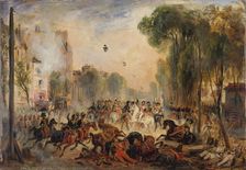 Assassination attempt by Joseph Fieschi on King Louis Philippe I of France on July 28, 1835. Creator: Lépaulle, François-Gabriel (1804-1886)