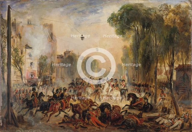 Assassination attempt by Joseph Fieschi on King Louis Philippe I of France on July 28, 1835. Creator: Lépaulle, François-Gabriel (1804-1886).