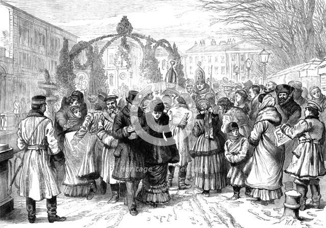 Assassination of the Emperor of Russia: place where the Emperor was killed, 1881.  Creator: William James Palmer.