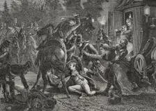 Assassination of the French plenipotentiaries at Rastatt, 28 April 1799 (1879). Creators: Felix Henri Emmanuel Philippoteaux, Fortune Meaulle
