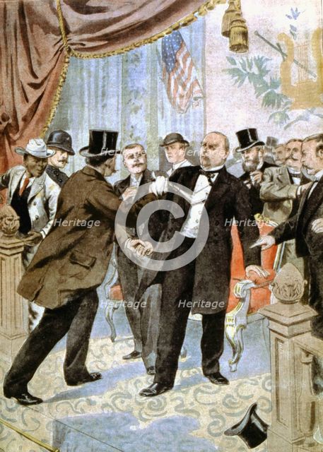 Assassination of William McKinley, 25th president of the USA, 1901. Artist: Unknown