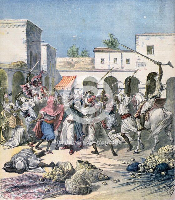 Assassination of a French collaborator, Morocco, 1891.  Artist: Henri Meyer