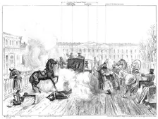 Assassination of Alexander II.: sketch showing exactly how the Emperor was attacked, 1881. Creator: Unknown