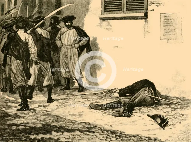 Assassination of Count Franz Philipp von Lamberg, Budapest, Hungary, 1848 (c1890). Creator: Unknown.