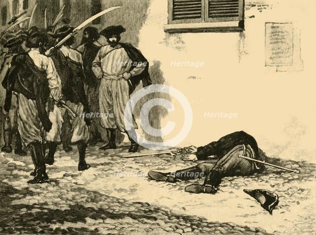 Assassination of Count Franz Philipp von Lamberg, Budapest, Hungary, 1848 (c1890). Creator: Unknown.