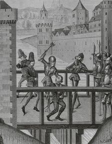 Assassination of John the Fearless, (1371-1419), Duke of Burgundy...on 10 September, 1419, (1878). Creator: Unknown