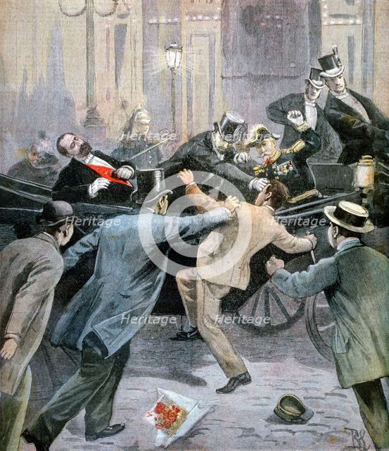 Assassination of Marie François Sadi Carnot, President of the French Third Republic, 1894. Artist: Unknown