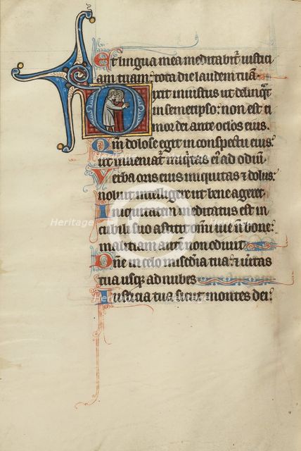 Assassination Scene; Initial D: One Man (Joab?) Stabbing Another (Amasa?) in the Back..., about 1285 Creator: Bute Master.