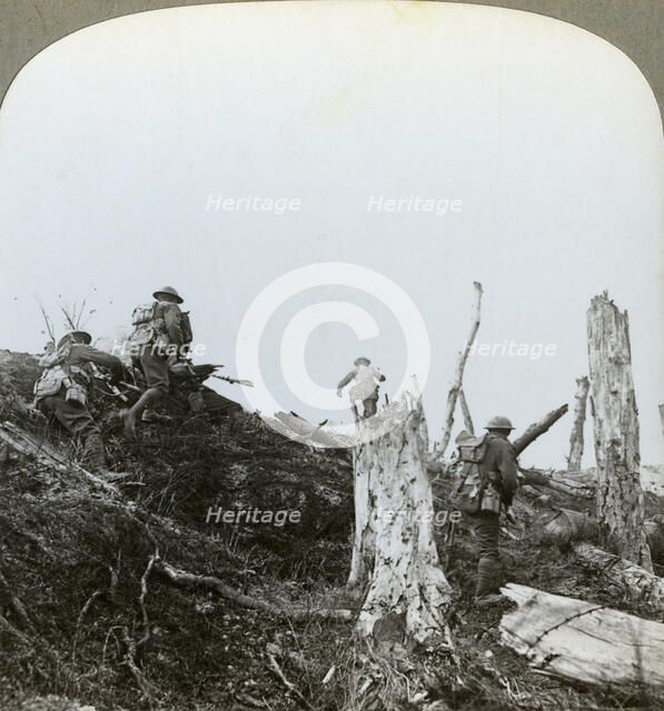 Assault in Trones Wood, Somme, France, World War I, 1916. Artist: Realistic Travels Publishers